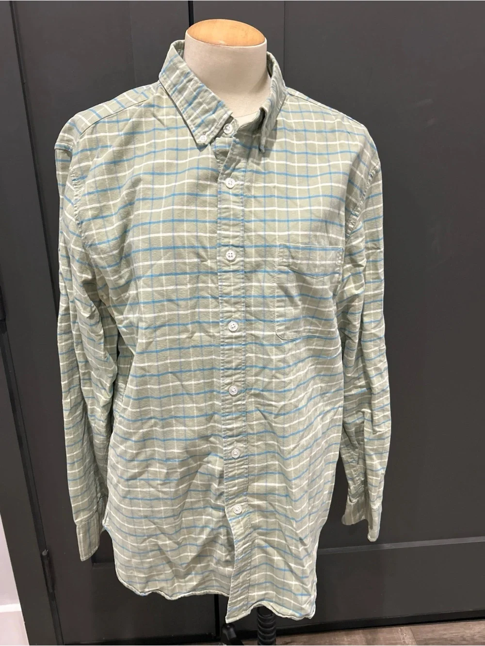 J. Crew Men's Sage Plaid Button-Down Shirt